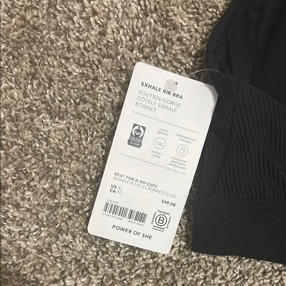 NWT Athleta Ribbed Sports Bra - Picture 3 of 5